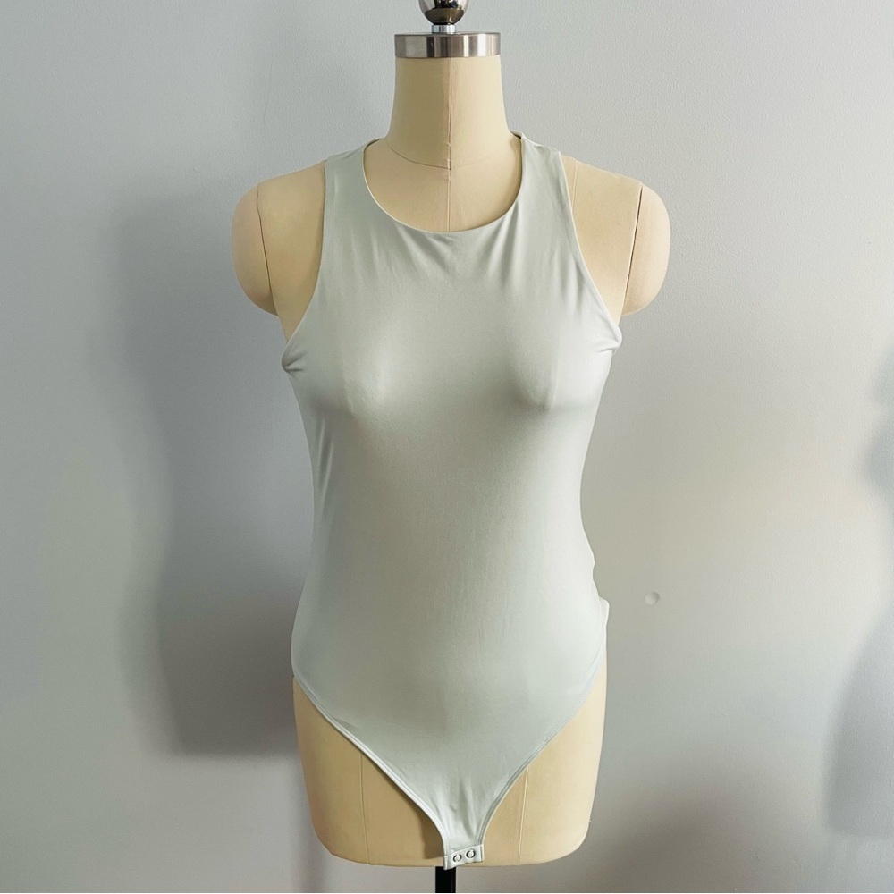 Express Body Contour Sleeveless Bodysuit- Mint Green- Thong Bottom- Size Large